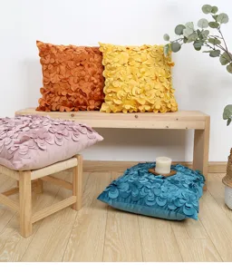 Fodere per cuscini in morbido velluto con fiori 3D, copricuscini decorativi per divano.