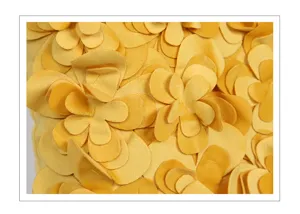 Fodera per cuscino in velluto con fiori 3D giallo, cuscino decorativo di lusso per divano.