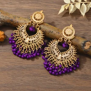 Bohemian Gold Hollow Tassel Earrings Ethnic Long Drop Dangle Jewelry For Women New