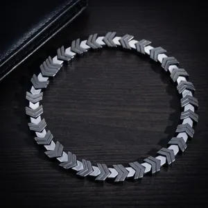 Bracelet magnétique en pierre de flèche hématite mode minimaliste bijoux hip-hop pour hommes