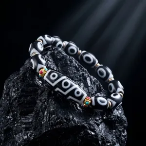 Tibetan style nine-eye dzi bead bracelet for men and women luxury jewelry accessory fashion chic gift