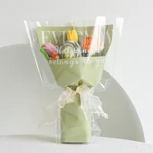 Bouquet di fiori all'uncinetto fatto a mano girasole rosa lavorato a maglia regalo per fidanzata