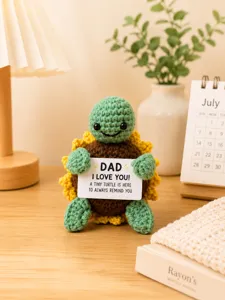 Handmade crochet sunflower turtle plush doll desk ornament cute positive emotional gift toy