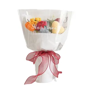 Bouquet di fiori all'uncinetto fatto a mano lana rosa girasole regalo di San Valentino