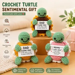 Peluche Tortue Tournesol au Crochet Faite Main Mignonne Poupée Animal en Peluche Décoration