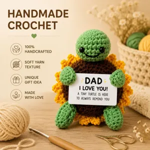 Tortue tournesol au crochet peluche mignonne décoration de bureau tricotée cadeau