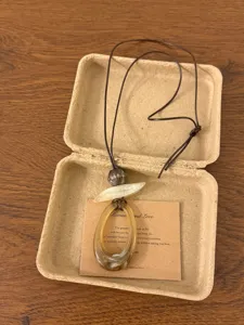 Nuevo collar con colgante degradado de piedra ámbar estilo étnico chino, cadena fin.