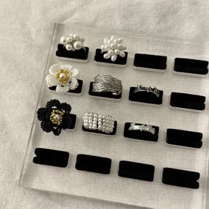 Anello di perle floreali stile coreano aperto regolabile gioielli minimalisti per donna