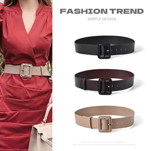 Women's Genuine Leather Wide Belt Retro Fashion Waist Cincher Strap For Dress Coat Windbreaker Casual Daily Accessories