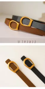 Leather belt detail women vintage casual fashion retro waist strap stylish accessory design