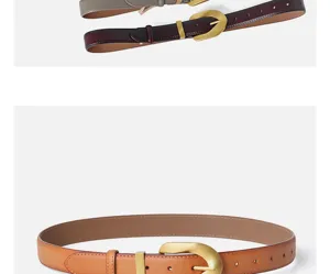 Detailed view of the women leather belt showcasing metal buckle and premium texture.