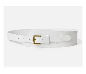 Large ceinture en cuir véritable pour femme, corset élégant avec boucle ardillon pour manteau.