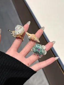 Böhmischer Ozean Stil Schnecke Muschel Ring einzigartige kreative Finger Schmuck Detail