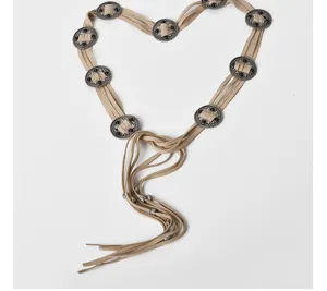 Böhmischer Retro-Mehrstrang-Quasten-Taillengürtel für Damen, dekorativer Vintage-Metallgürtel.