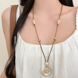 Bohemian Ocean Shell Necklace Beach Choker Adjustable Neck Accessory for Women Style Summer