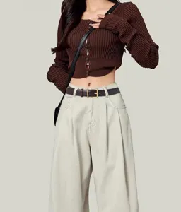 Women genuine leather belt retro casual pin buckle waistband versatile fashion trousers accessory
