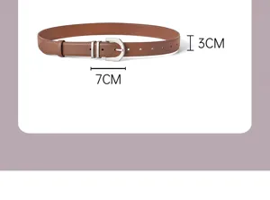 Genuine leather belt detail showing the metal pin buckle and width measurement close-up.