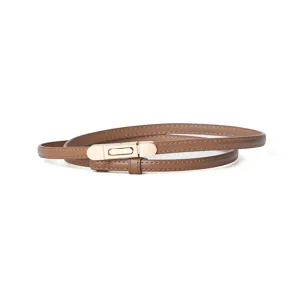 Women thin leather belt elegant dress suit waist belt versatile fashion stylish accessory for ladies