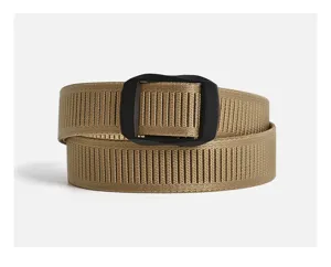 Men's tactical nylon belt with smooth buckle casual military training belt khaki color