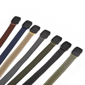 Durable nylon tactical belt for men, versatile training military belt with smooth buckle.