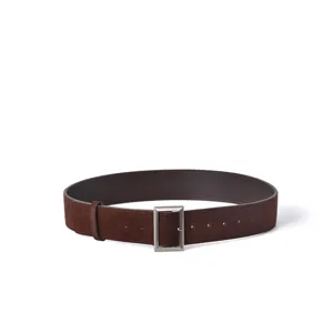 Stylish brown suede women's belt with silver alloy buckle, perfect for coats and waist styling.