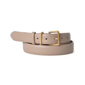 Women casual genuine leather belt retro simple pin buckle trouser belt daily wear chic