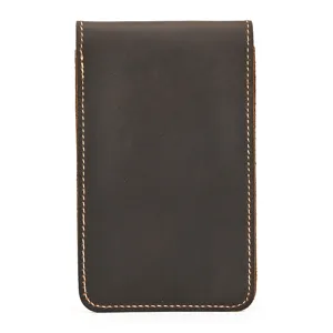 Vintage crazy horse leather watch pouch portable single watch storage box for travel use