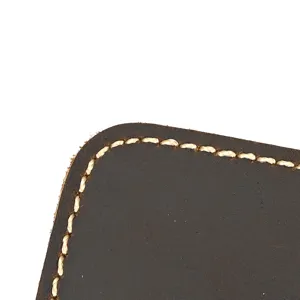 Crazy horse leather watch pouch detail showing premium retro genuine cowhide and stitching.