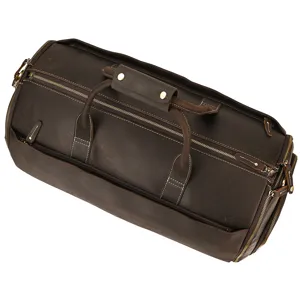Vintage genuine leather travel duffle bag for men, large capacity gym weekend luggage bag.