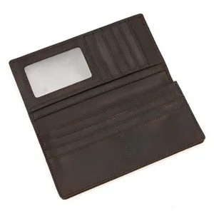 Detailansicht des Innenlayouts der Vintage-Geldbörse aus echtem Leder für Herren.