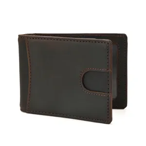 Klassische braune Leder Herren Geldbörse Zweifach, minimalistischer Kartenhalter.