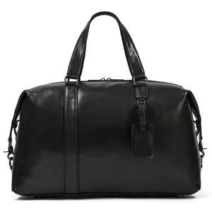 Genuine Leather Mens Travel Bag Large Capacity Business Duffel Bag Retro Sports Fitness Handbag Luggage Bag