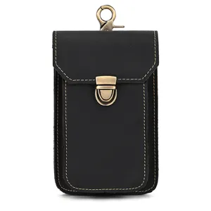 Men Vintage Top Layer Cowhide Leather Waist Bag Multi Function Phone Pouch Outdoor Travel Belt Fanny Pack With Metal Hook