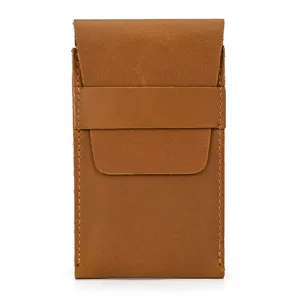 Vintage genuine leather watch pouch portable travel watch storage box brown cowhide case.