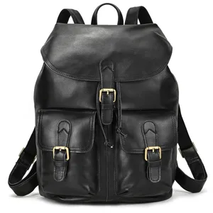 Genuine Leather Backpack Men Women Vintage Casual Travel Bag Top Layer Cowhide Laptop School Rucksack