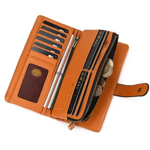 Wallet interior detail view showing multiple card slots and zipper pocket for practical use.