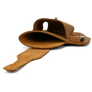 Vintage crazy horse leather phone holster for men, outdoor belt pouch and genuine leather bag.