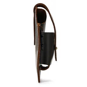 Vintage crazy horse leather men waist bag belt holster multi-functional outdoor phone pouch