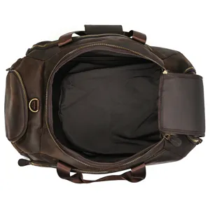 Sac de voyage fourre-tout en cuir crazy horse vintage grande capacité pour hommes.
