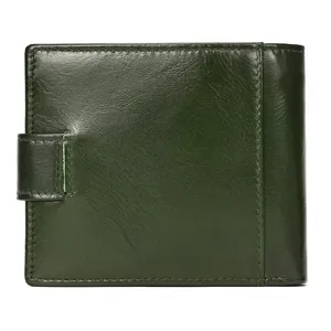 Genuine leather trifold wallet for men and women cowhide short wallet product detail view