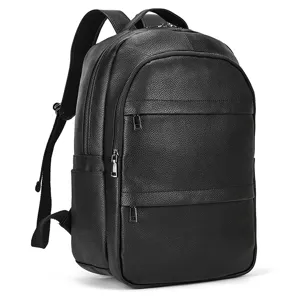 Zaino Affari in Vera Pelle per Uomo Grande Capacità Impermeabile Viaggio Computer Borsa in Pelle