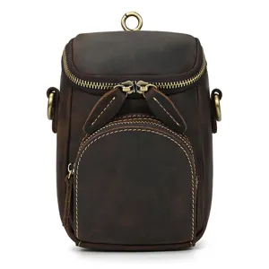 Vintage Echtleder Umhängetasche Retro kleine Crossbody Gürteltasche für Damen und Herren Alltag.