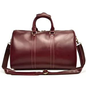 Sac de voyage en cuir vintage grande capacité sac de sport weekender pour homme femme.
