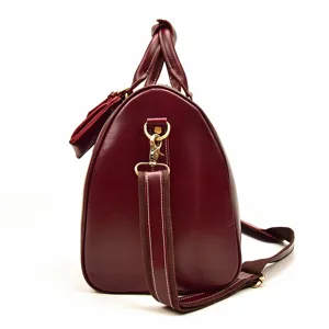 Sac de voyage vintage en cuir véritable grande capacité sac à main rétro cylindre