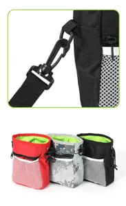 Pet treat training bag portable outdoor dog snack pouch with mesh pocket and hanging hook details