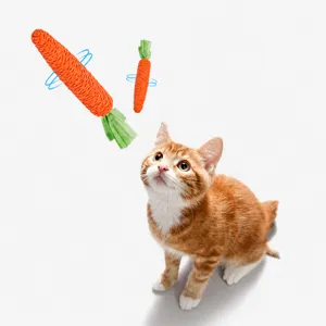 Lindo juguete gato zanahoria sisal gatito interactivo denticion garras mascotas principales