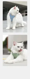Detailansicht des atmungsaktiven Katzenharnischs mit Leine, ausbruchsicheres Westendesign.