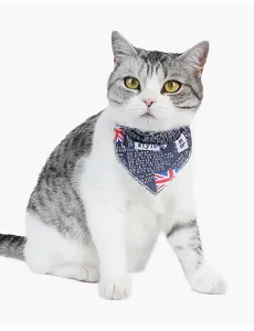 British flag cat bandana pet bib stylish triangular scarf for cute kittens and small dogs detail