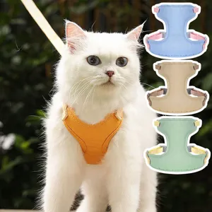 Katzen Geschirr und Leine Set Ausbruchsicher Verstellbar Weiche Mesh Weste Geschirr für Kleine Katzen und Hunde Outdoor Gehen Haustierbedarf