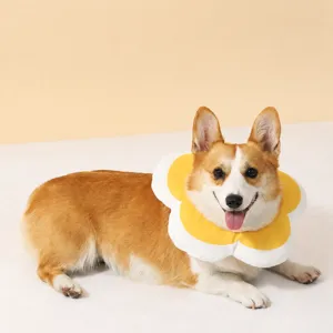 Haustier Sonnenblume Halskrause Weiche Baumwolle Erholungskegel Anti-Lecken Süße Blume Halskegel Für Katzen Und Hunde